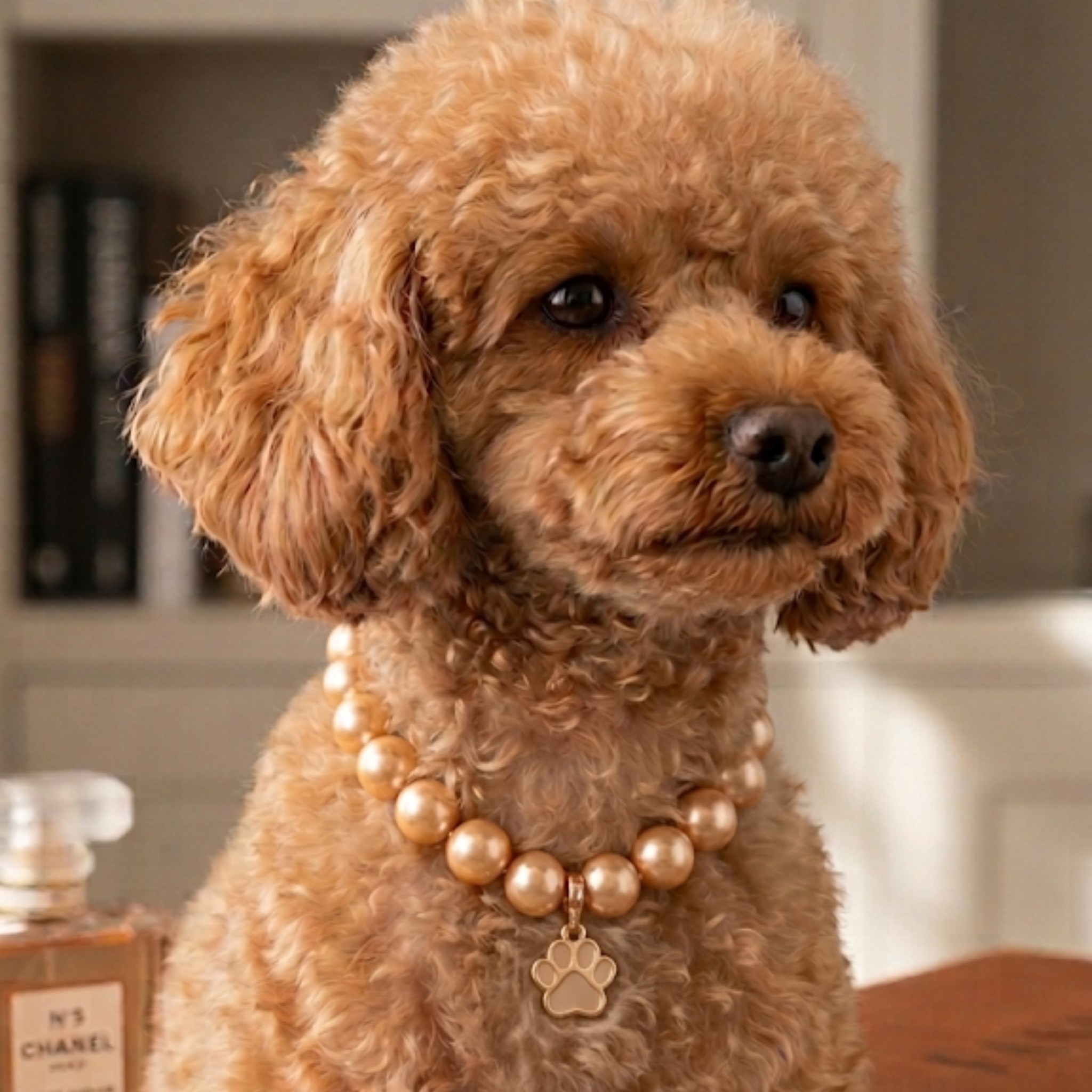 Collana Decorativa per Cani in Pasta di Conchiglia e Dettagli in Zama